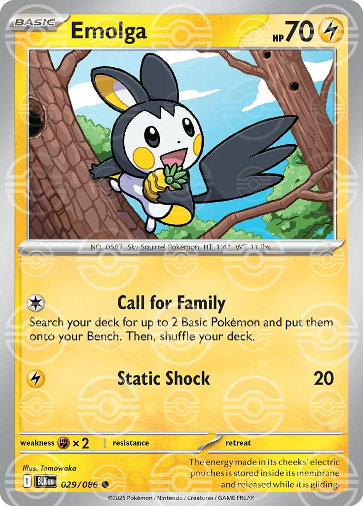 Black Bolt #29 - Emolga (Poké Ball Reverse)