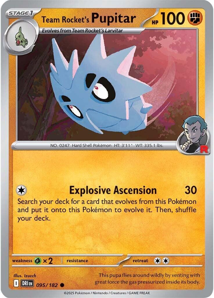 Destined Rivals #95 - Team Rocket's Pupitar (Reverse Holo)