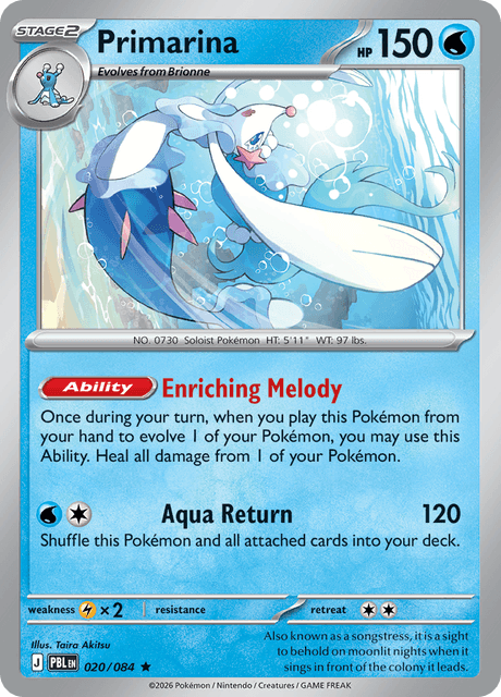 Pitch Black #20 - Primarina (Reverse Holo)