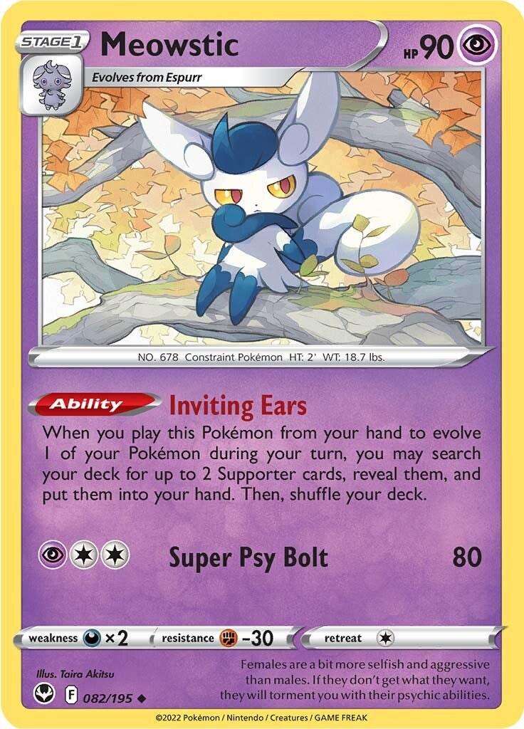 Silver Tempest #82 - Meowstic (Reverse Holo)