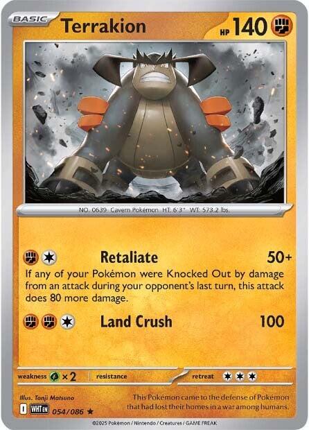 White Flare #54 - Terrakion (Reverse Holo)