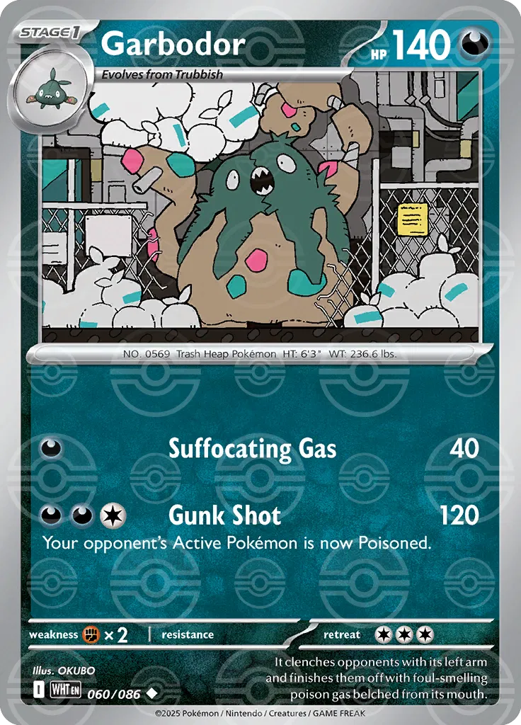 White Flare #60 - Garbodor (Poké Ball Reverse)