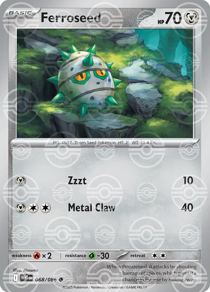 White Flare #68 - Ferroseed (Poké Ball Reverse)