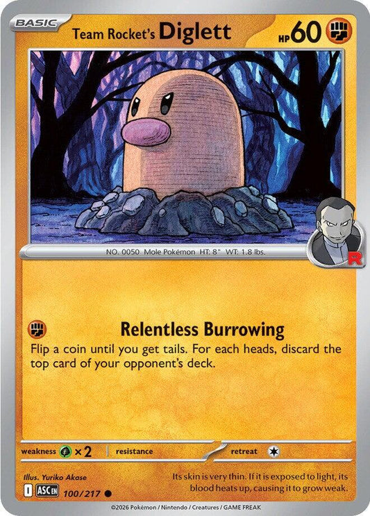 Ascended Heroes #100 - Team Rocket's Diglett