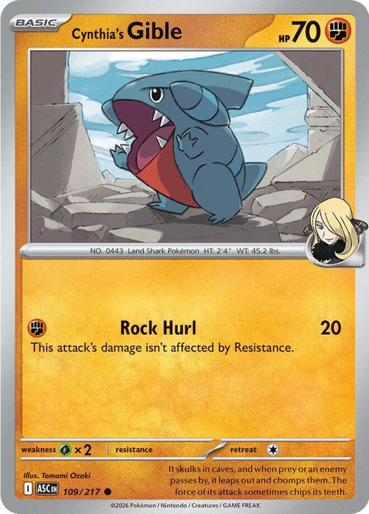 Ascended Heroes #109 - Cynthia's Gible