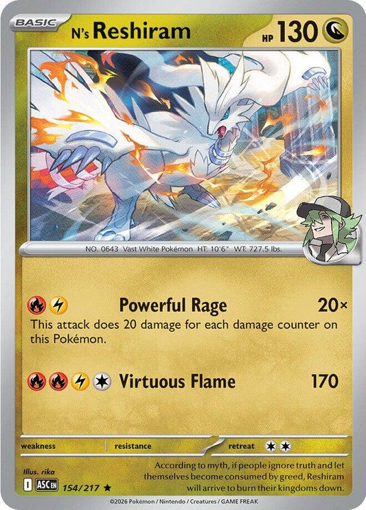 Ascended Heroes #154 - N's Reshiram