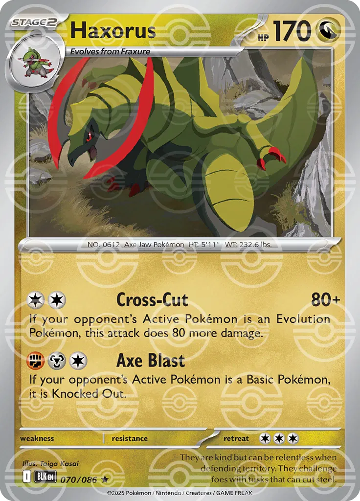Black Bolt #70 - Haxorus (Poké Ball Reverse)