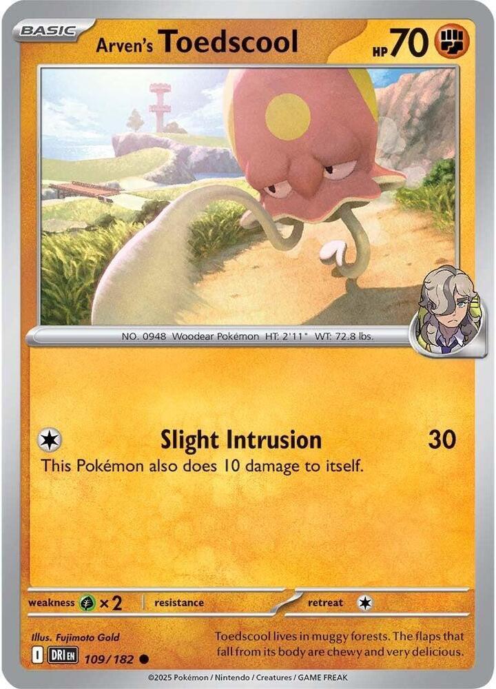 Destined Rivals #109 - Arven's Toedscool (Reverse Holo)