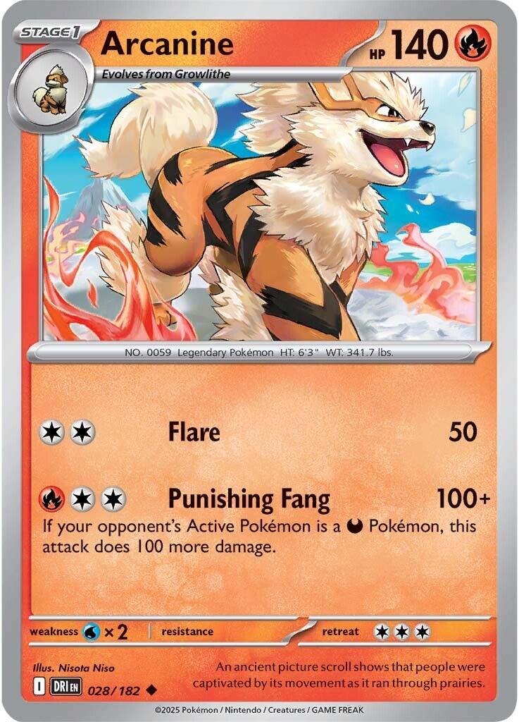 Destined Rivals #28 - Arcanine (Reverse Holo)