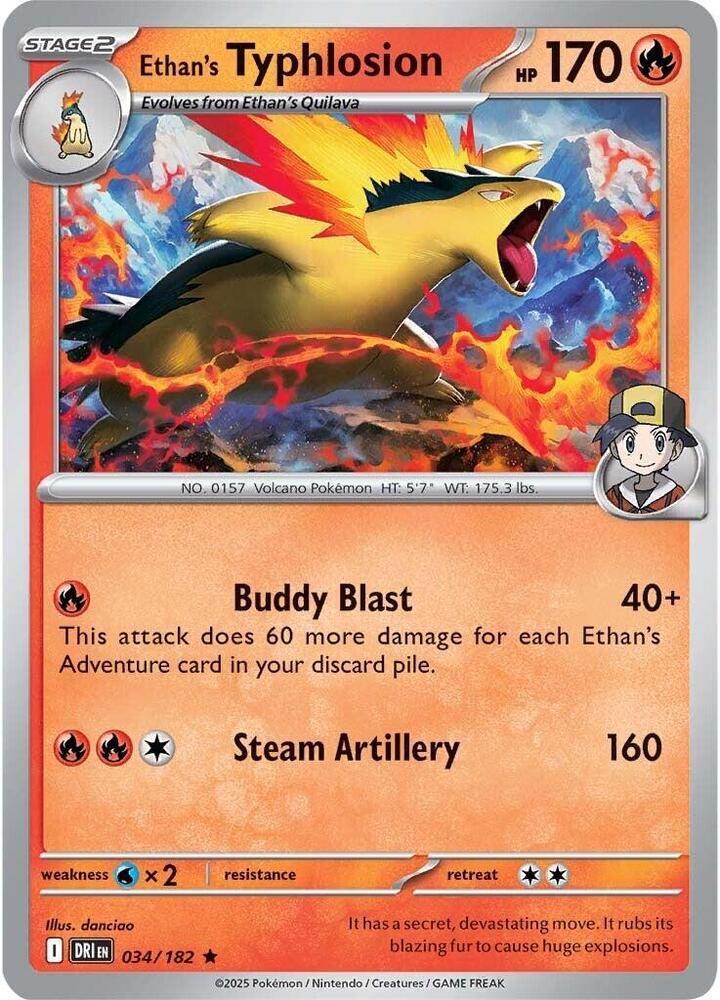 Destined Rivals #34 - Ethan's Typhlosion (Reverse Holo)