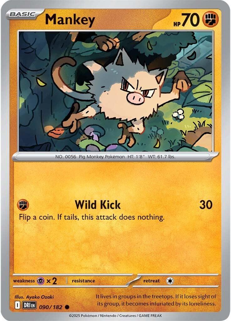 Destined Rivals #90 - Mankey (Reverse Holo)
