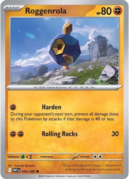 White Flare #46 - Roggenrola (Reverse Holo)